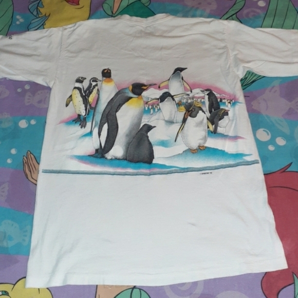 1992 Penguins Detroit Zoo Vintage Shirt Tee 90s - Picture 2 of 8